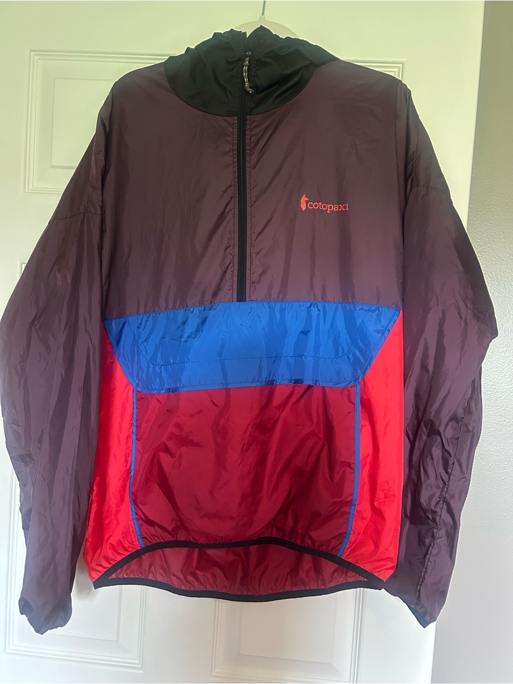 Cotopaxi Women’s Colorblock Windbreaker Jacket - Burgundy/Red/Blue